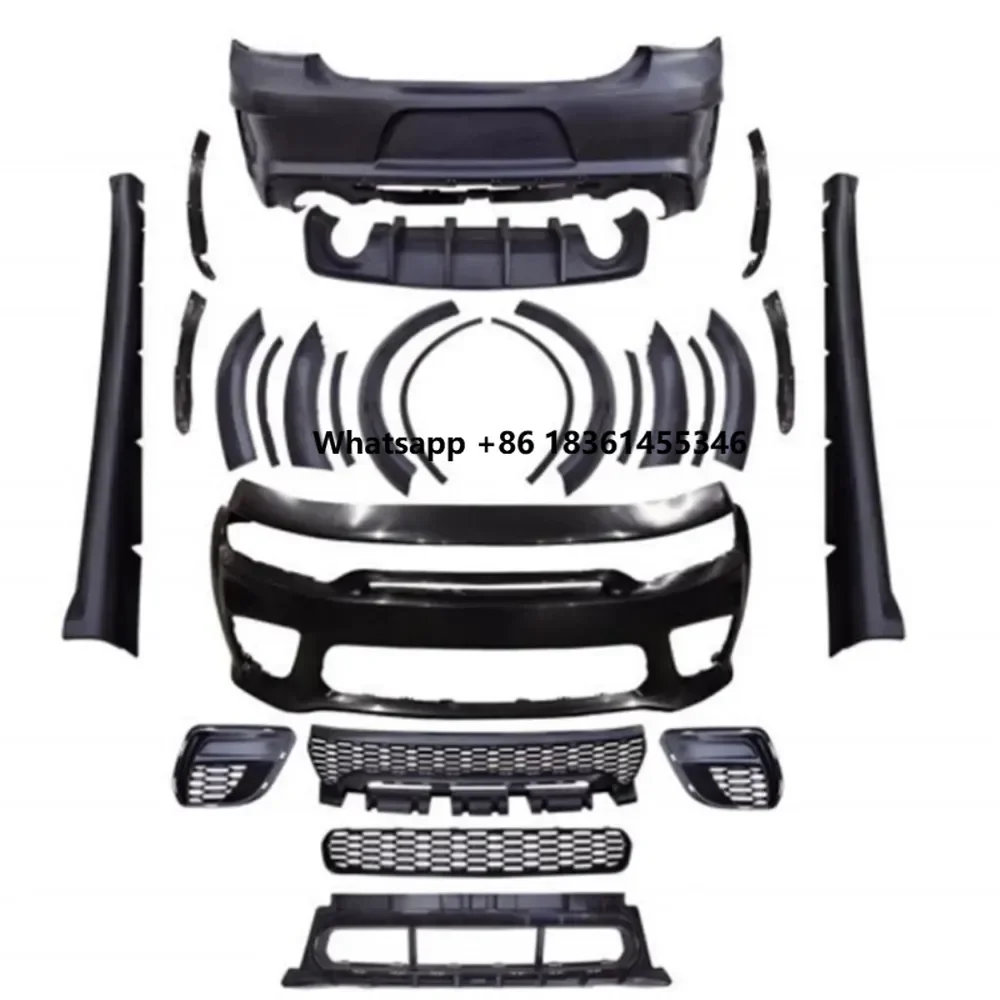 

For challenger 2008-2023 Modified Eyebrow Side Skirt Front Rear Lip Trim Body Kit Front Rear Bumper Grille Mask Assembly