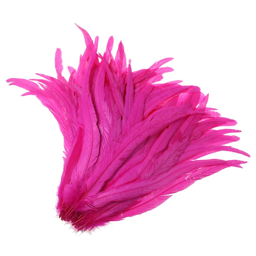 50-500pcs Hot pink/fuchsia rooster tails Feather 25-30cm 10-12\