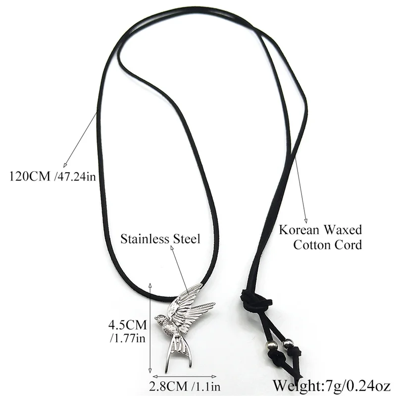 Frühling Schwalbe Hoffnung Vögel Anhänger Halskette Für Frauen Mädchen Edelstahl Silber Farbe Spezielle Kette Weibliche Schmuck Geschenke – Detail 3