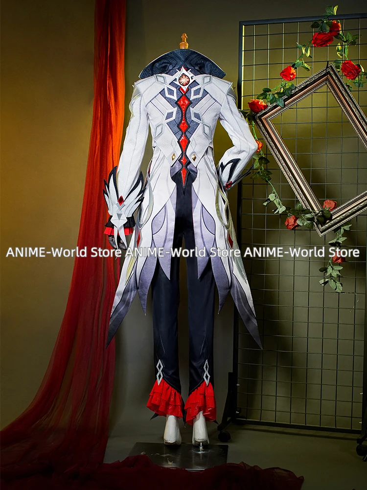 Game Genshin Impact Arlecchino Cosplay Costume Fatui Servant Snezhnaya Halloween Costumes Women And Men Tuxedo Uniform