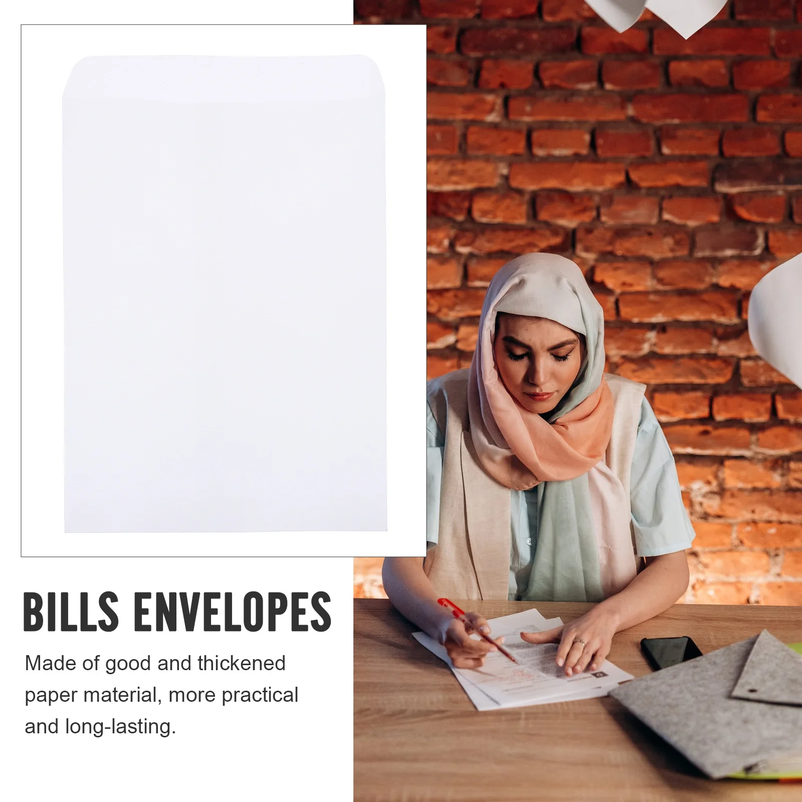 

100Pcs Thick Paper Envelopes Organizer for Cash Bills Receipts Documents Practical Storage Bags Envelopes Money Storage Bags