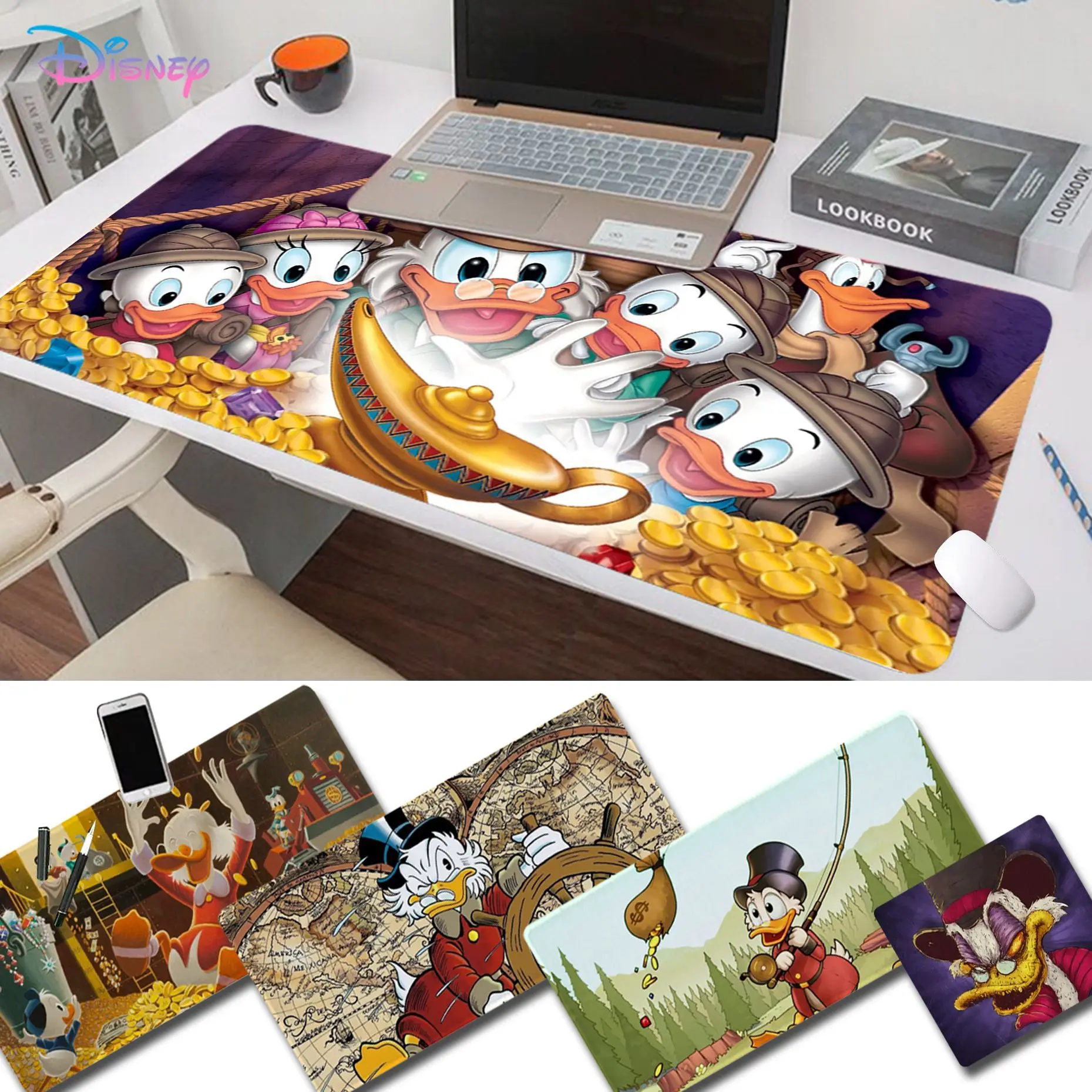 Disney Scrooge Mcduck Mousepad Beautiful Large Gaming Mousepad L XL XXL Gamer Mouse Pad Size For Game Keyboard Pad For Gamer