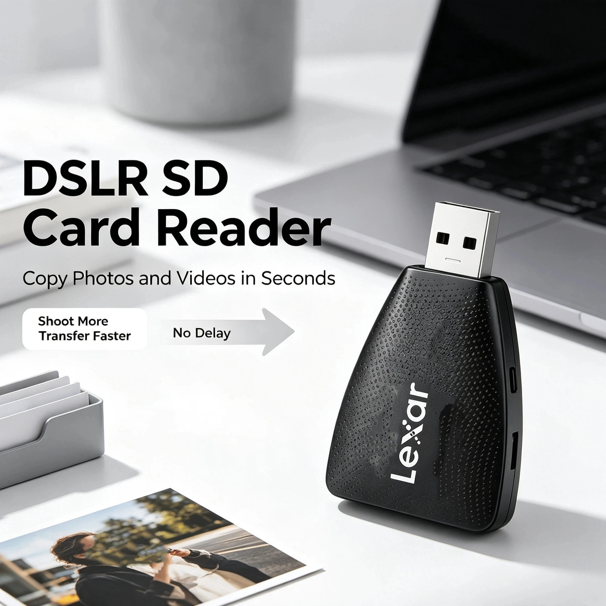 Lexar Multi Card Reader USB 3.1 UHS-II Backward Compatible SD SDHC SDXC Micro SD TF Adapter for DSLR Mirrorless Camera PC Access