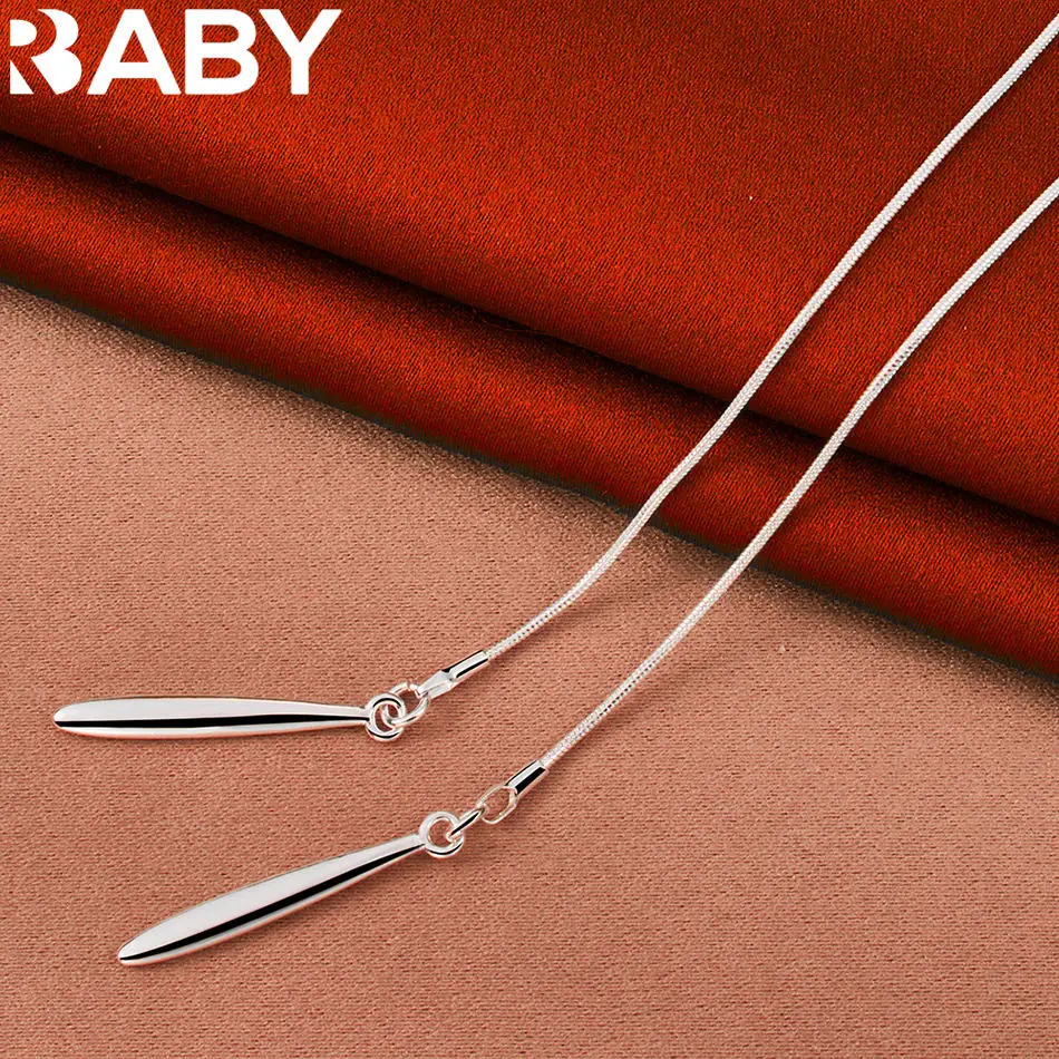 

URBABY 925 Sterling Silver 55cm Thin Necklace For Women Men Charm Trend Birthday Gifts Fashion Party Fine Jewelry