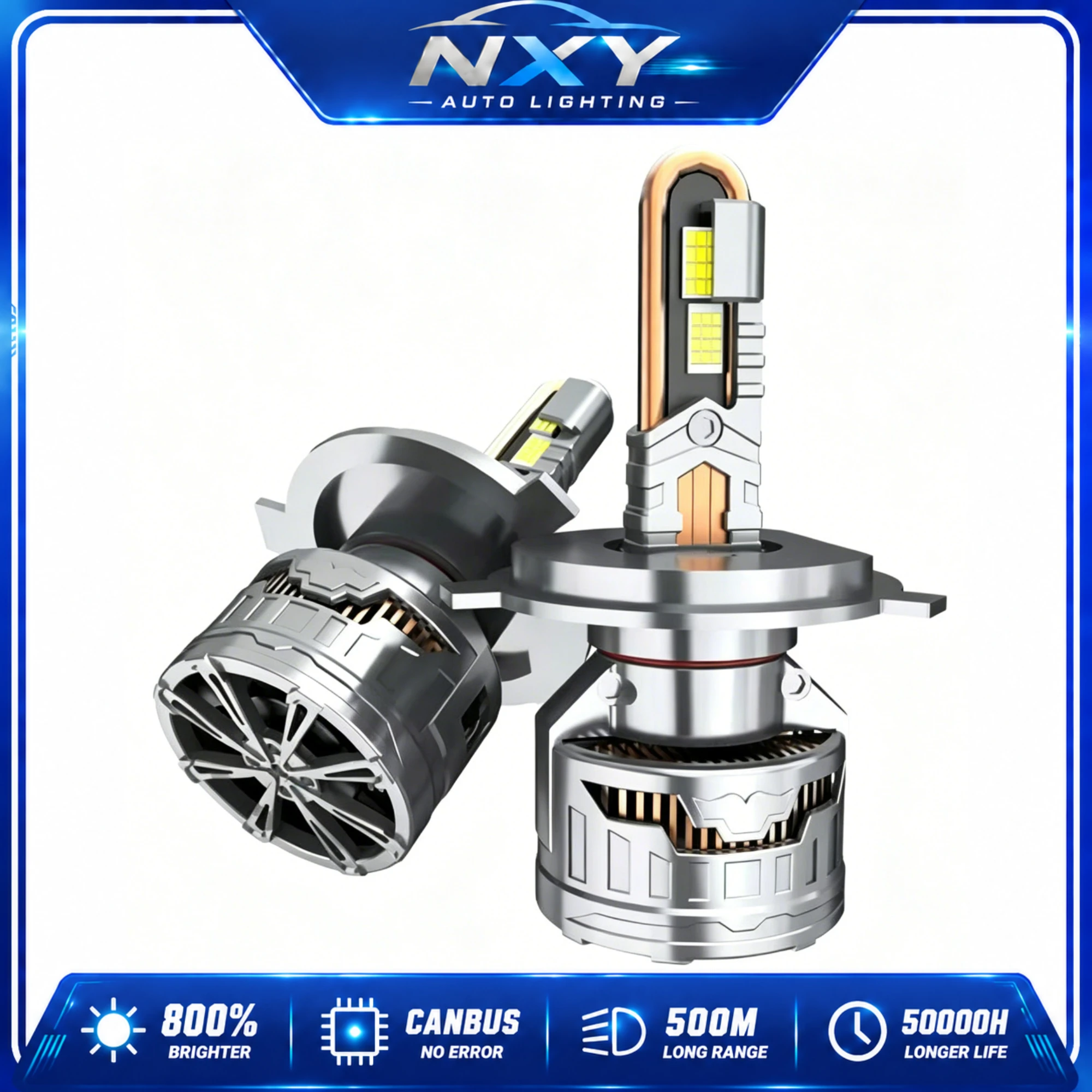 NXY 170W LED Headlight Bulb 8 Copper Tube High Power Super Bright H1 H4 Hi Lo Beam Car Motorcycle Headlamp 12V Retrofit Light