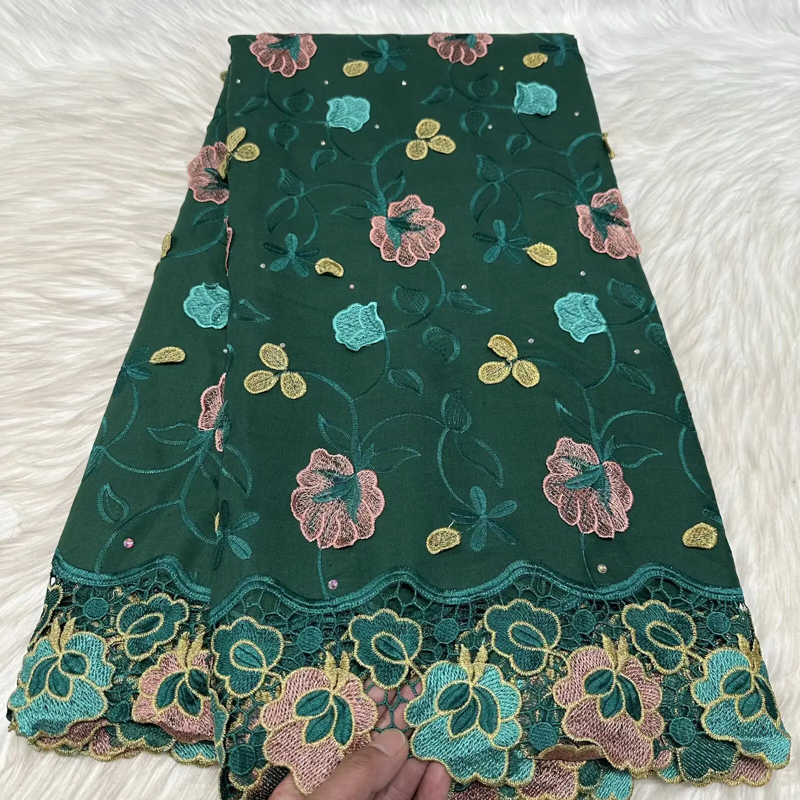 

Швейцарское кружево из вуали с 3D цветочными аппликациями и камнями, высочайшего качества, африканская кружевная ткань для свадебных платьев 31A10