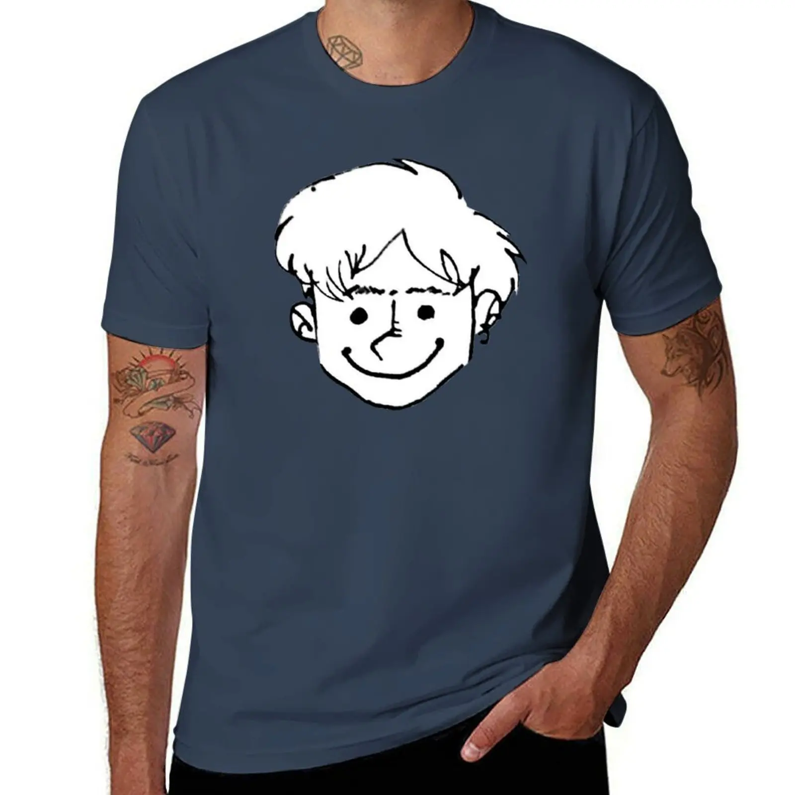 

Poorly Drawn Damon Albarn T-Shirt Work Duty Casual T-Shirt