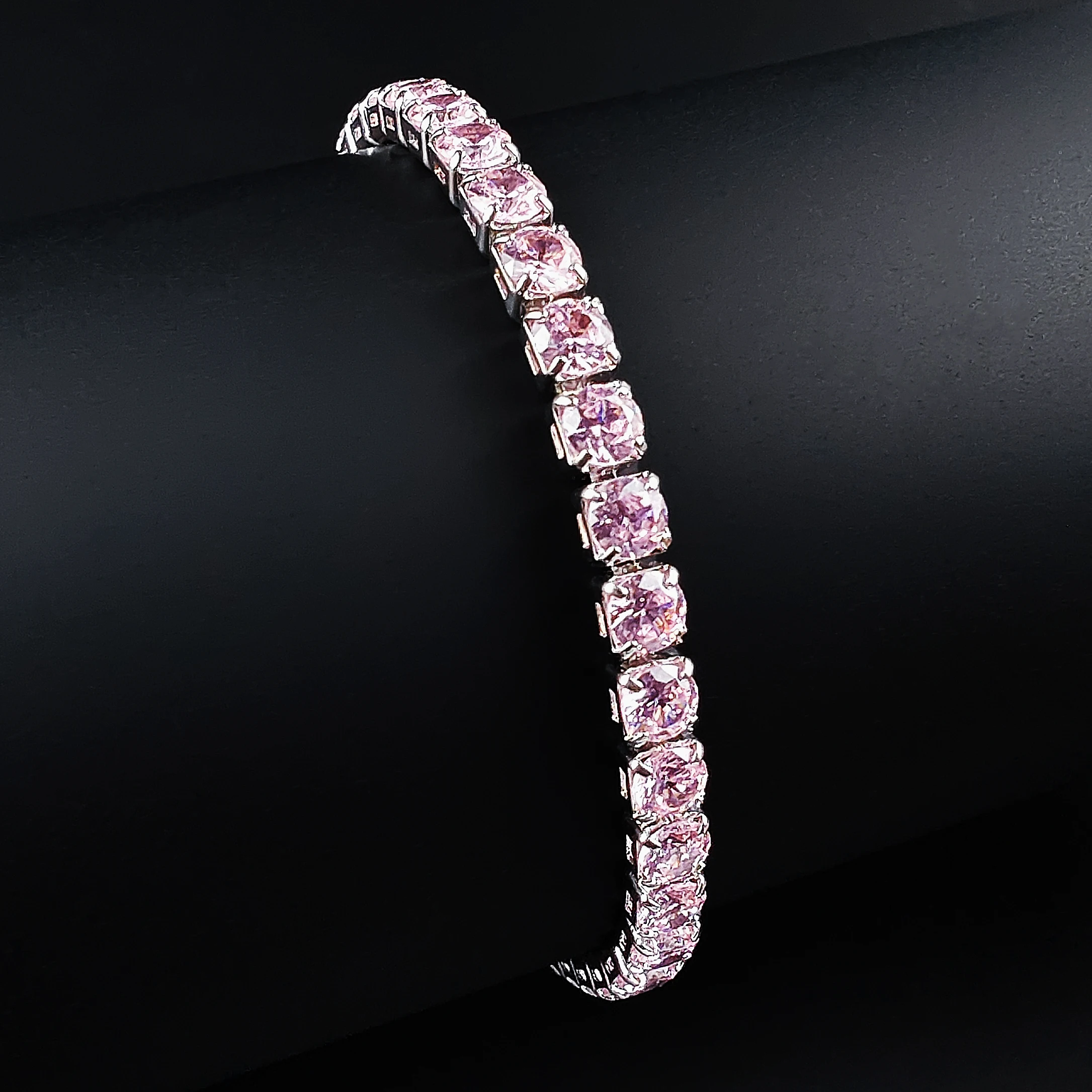 2024 New Arrival  Luxury Round pink color on hand Bracelet Bangle For Women Anniversary Gift Jewelry S5787