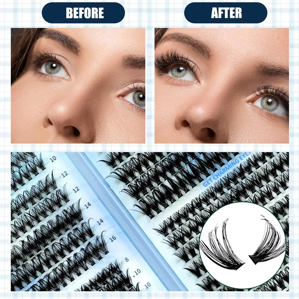 30-50D Mix Falsche Wimpern Tablett DIY Flauschigen Wispy Natürliche Einzelne Wimpern D Curl Cluster Wimpern Verlängerung Make-Up-Tool