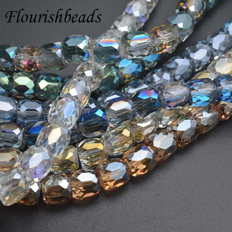 3 Strands 10x11mm Faceted Glass Cylindrical Tube Spacer Beads for Jewelry Making Diy Bracelet Necklace 50pcs Beads Per Strands