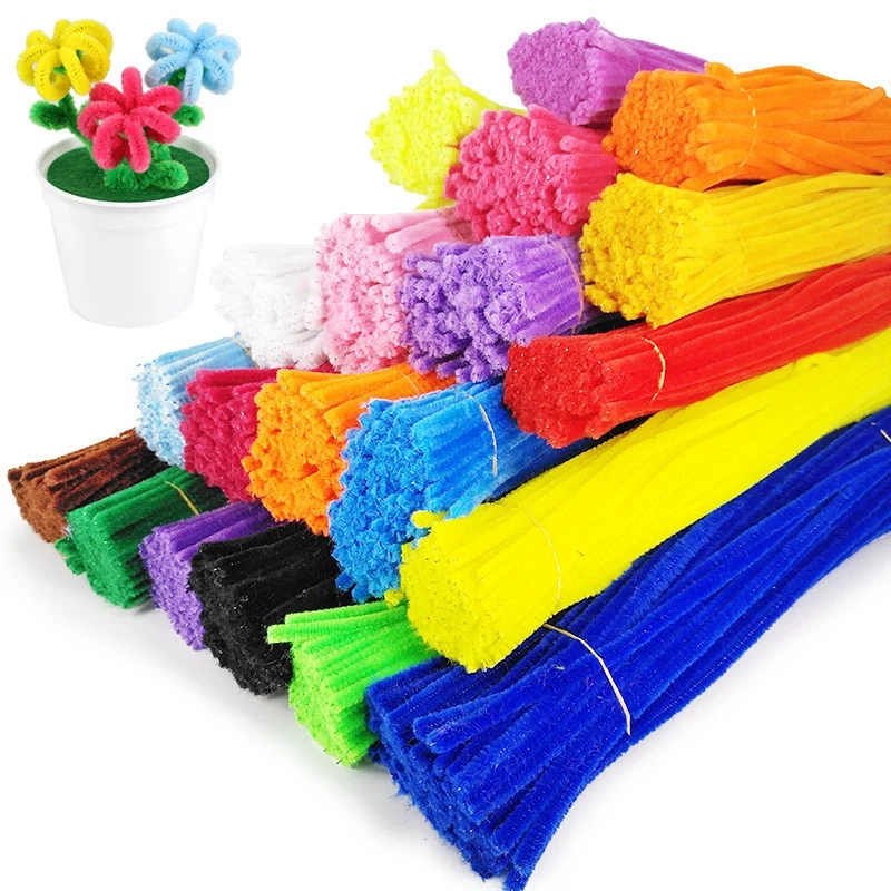 1000 Hair Root Tops Twist Sticks DIY Color Tops Twist Sticks Children's Handicraft Materials Pipe Cleaner Craft Supplies