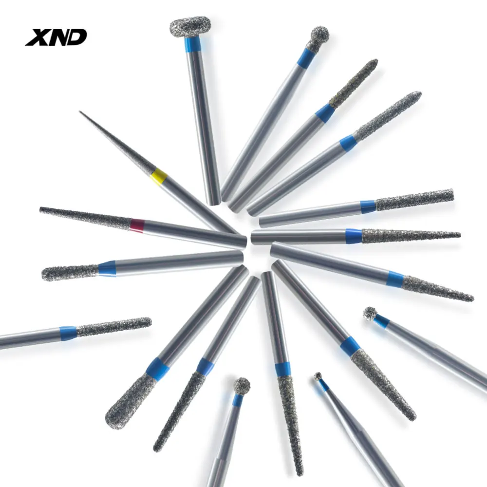 XND 5pcs Burs for Dental High Speed Handpiece Diamond Bur All Series Teeth Cutting and Polishing Bur Optional