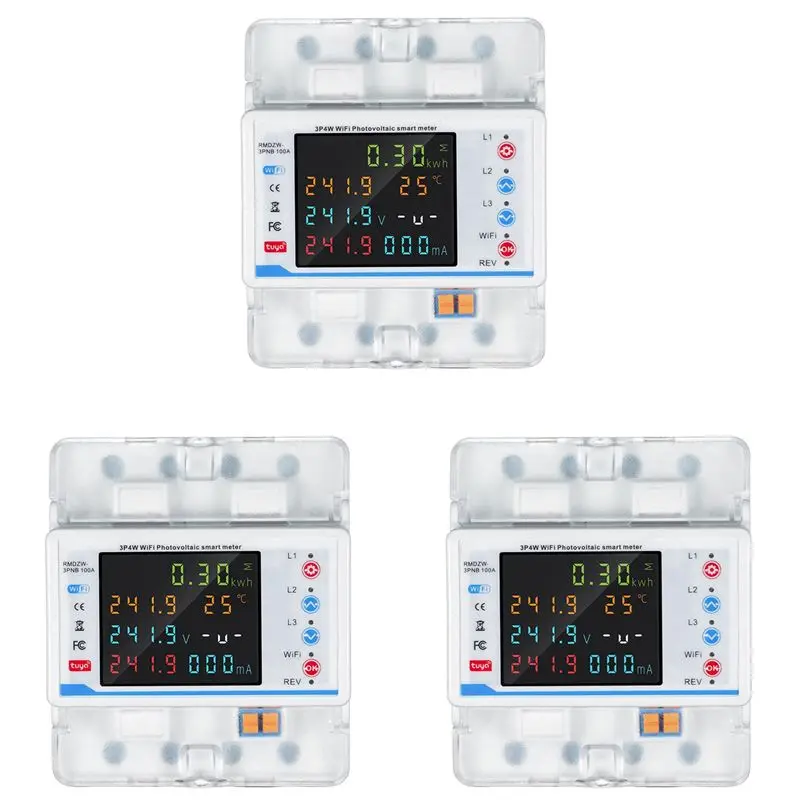 

ABBN-3X Tuya Wifi Intelligent Circuit Breaker Automatic Reclosure Protector 3P4W Power Meter Three Phase Reclosure Switch