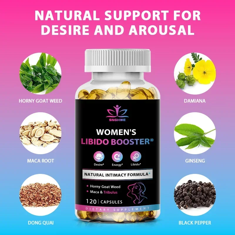 Suplemen vitalitas untuk wanita, mengandung Maca, Thistle, Ginseng, Ginkgo, energi, non-gmo