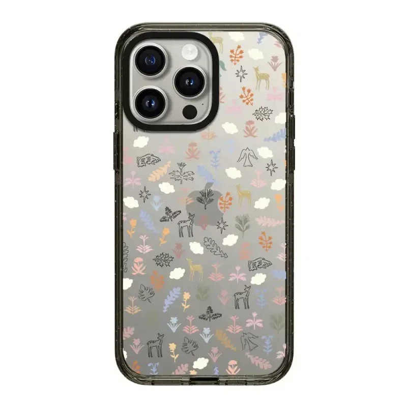 

Full Screen Small Flowers 2.0 Acrylic Black Border Magnetic Phone Case Cover for IPhone 12 13 14 15 16 17 Pro Max Case