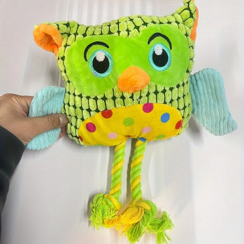 1 قطعة لعبة الكلب القطيفة التفاعلية على شكل بومة رقعة الشطرنج ، تدريب تفاعلي لطحن أسنان الكلاب ، - لعبة متينة للحيوانات الأليفة