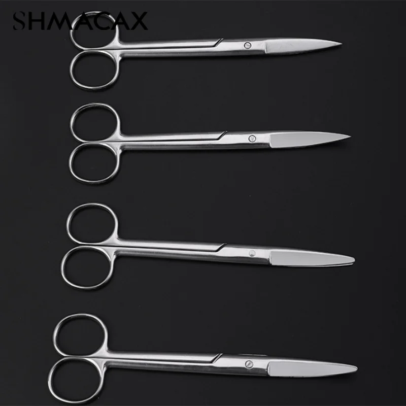 16cm Stainless Steel Surgical Scissors Straight/Curved Tip Plier Forceps For Dental Hospital Supplies