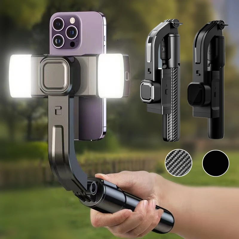 Wireless Control Shooting 1-Axis Gimbal Stabilizer Selfie Stick Phone Holder Tripod for iPhone Android Mobile Vlog Live Video