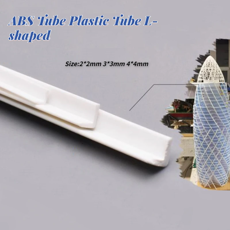 

10Pcs ABS Tube Plastic Tube L-shaped Size 2*2mm 3*3mm 5*5mm DIY Manual Construction Sand Table Model Material