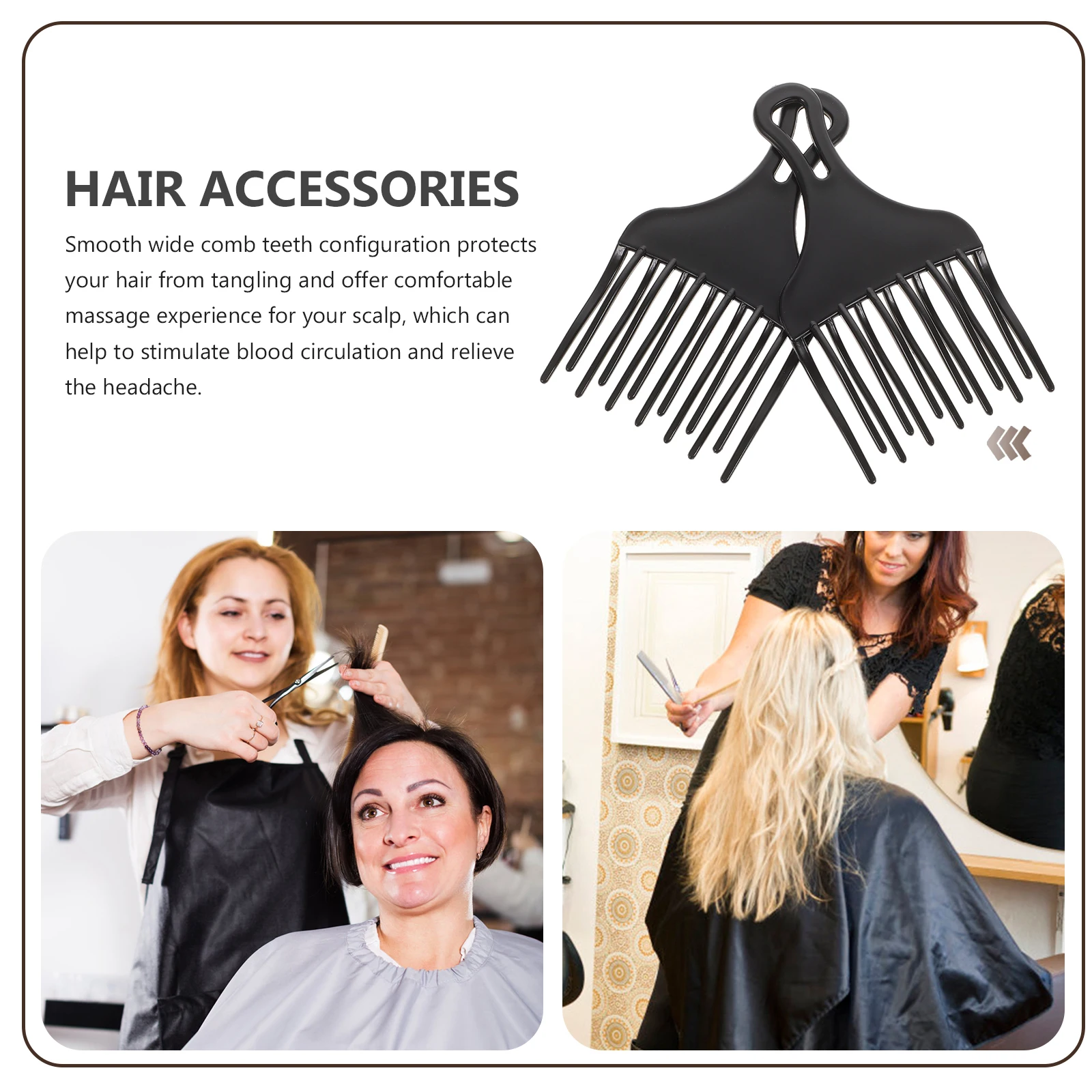 

2 Pcs Styling Comb Wide Tooth Teeth Hair Rake for Curly Men Mens Combs Texturizing Modeling Man