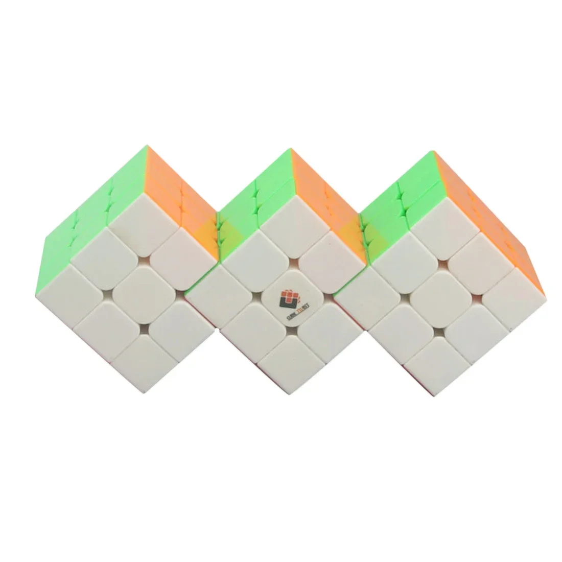 ثلاثة مكعبات معًا ضمادات CubeTwist الثلاثي 3x3 الملتصقة المكعب السحري لغز لعبة اللعب ملصقات سوداء بدون ملصقات