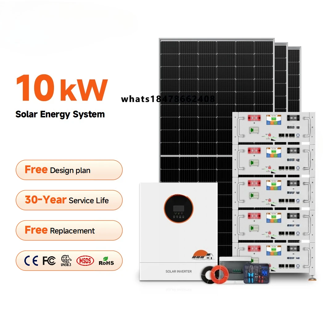 solar generator 8-30kW hybrid solar power generation system with battery, complete solar system for home use
