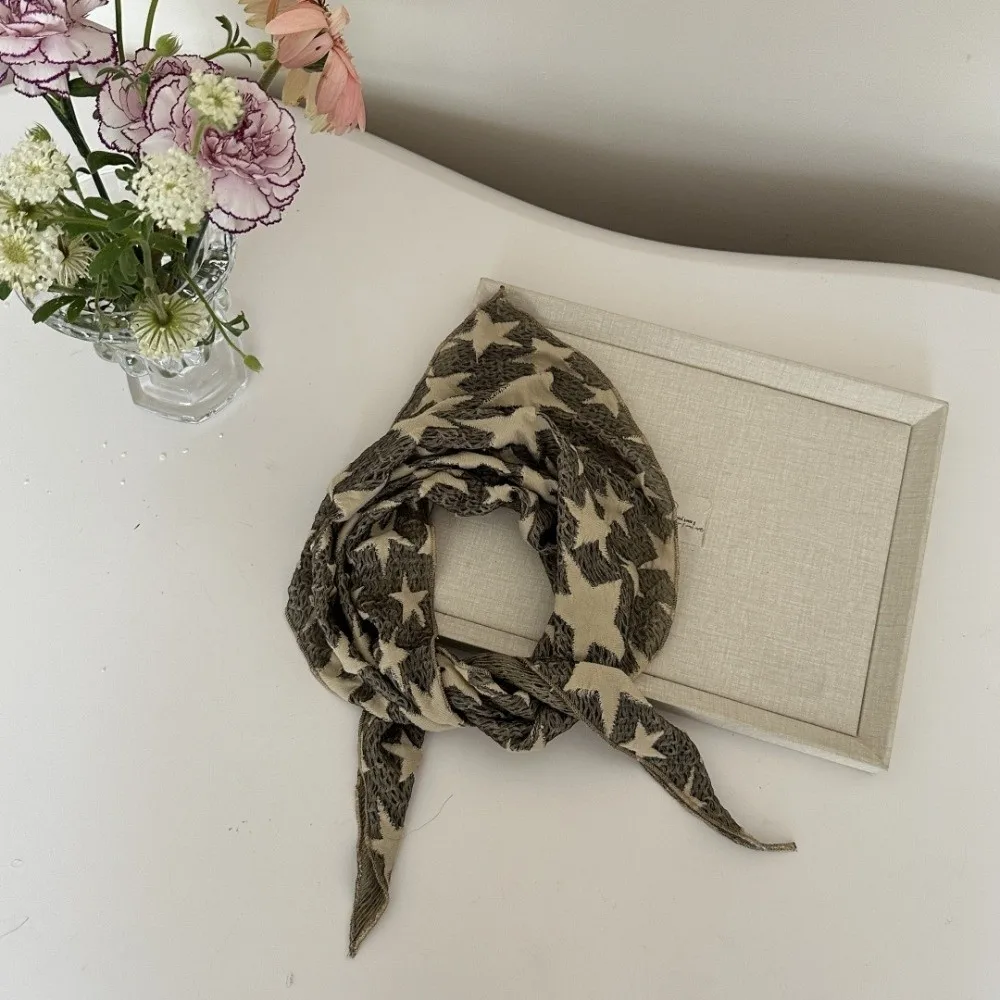 Hoofddeksels Wasteland Stijl Ster Haar Sjaal Hip Hop Soft Wrap Y2K Hippe Sjaal Driehoekige Hoofdband Gebreide Tube Top Pittige Meisjes