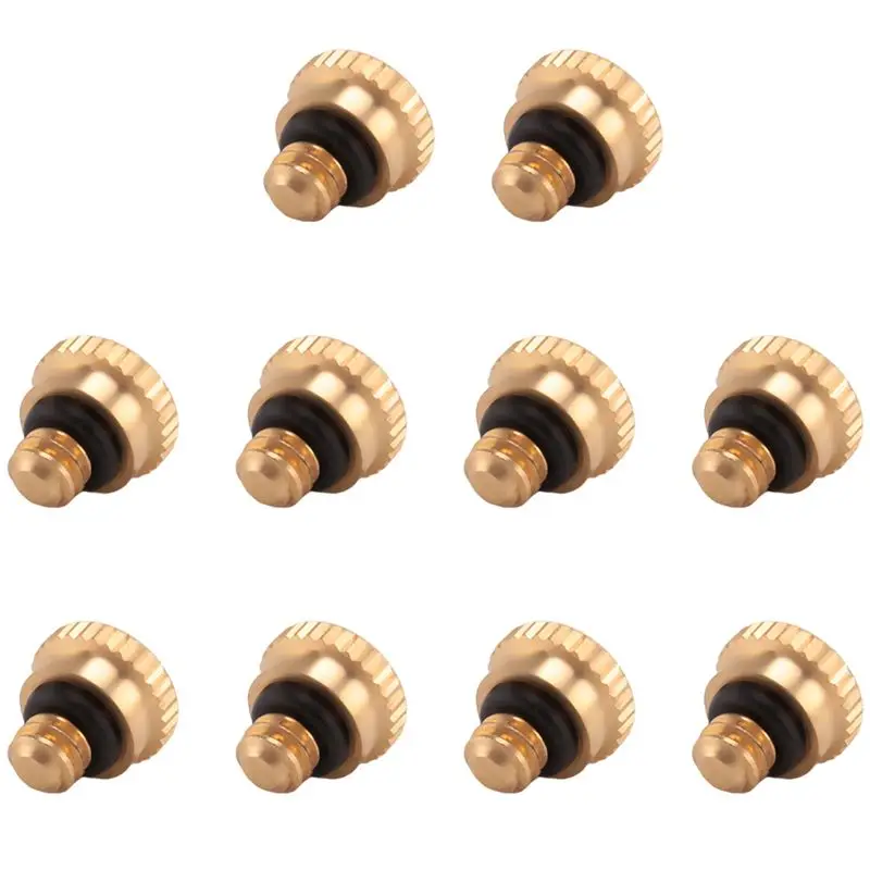 A04G-10PCS 10/24 Screw Thread Brass Misting Nozzle Plug Low Pressure Atomizing Mist Nozzle For Outdoor Cooling System