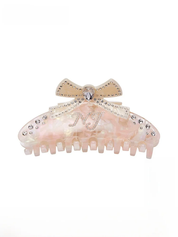 

NanaJacqueline New Color Blo Knot Acetate Board Simulated Diamond Women's Godd Hair Clip Original Design Fai...