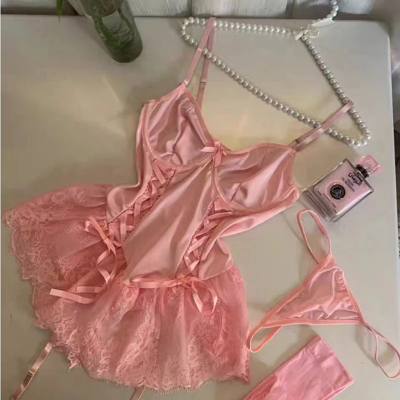 

Сексуальный комбинезон-корсет Pure Desire с кружевом и кружевом в стиле пэчворк, юбка на подтяжках, соблазнительная ночная рубашка, комплект нижнего белья, сексуальные женщины