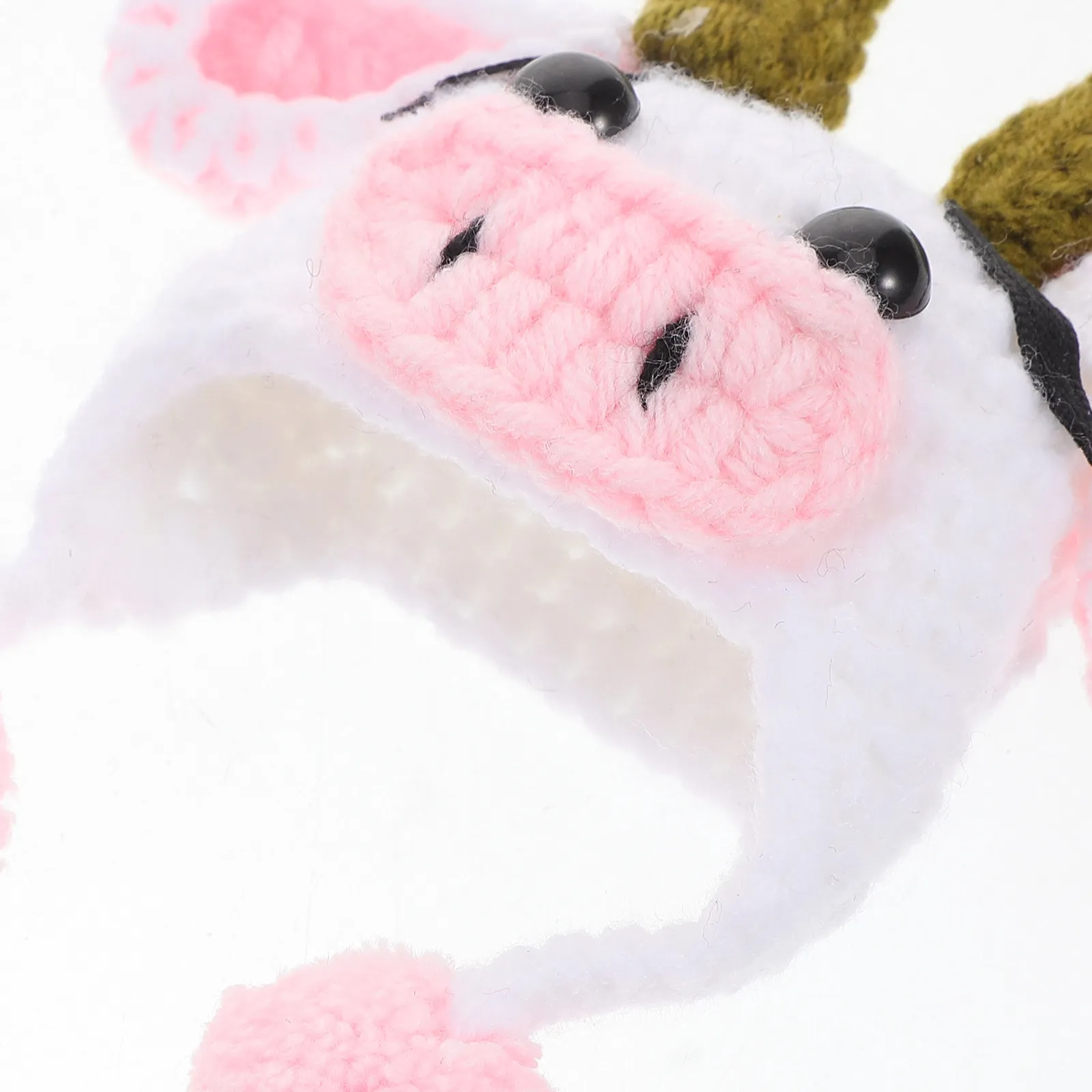 Mini Chapéu de Vaca em Tricô, Boné de Inverno Fofo de Desenho Animado para Artesanato DIY, Acessório de Decoração, Mini Chapéus para Artesanato
