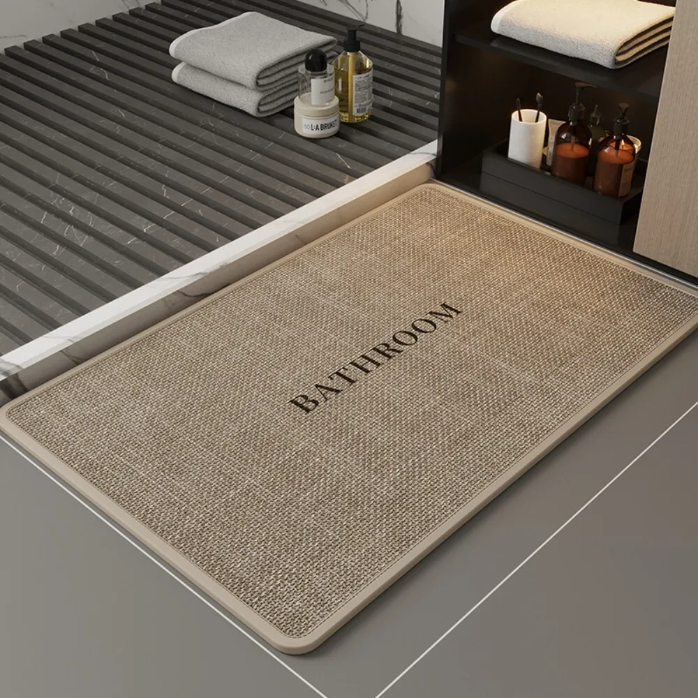 

Linen Woven Non Slip Absorbent Floor Mat Dirt Resistant Anti Fall Door Mat for Bathroom Use Perfect for Bath 124
