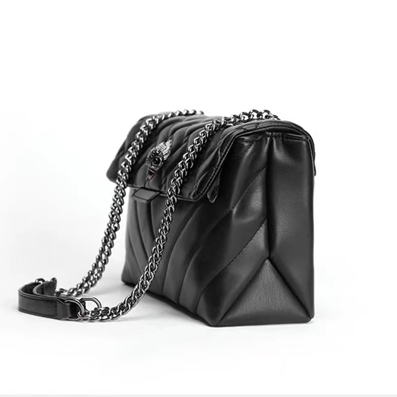 Quilted Eagle Metal Women Shouder Bag High Quality Large Embroidery PU Leather Ladies Cross Body Bag