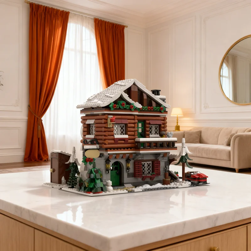 

1539pcs MOC Modular Alpine Lodge Modification Of Set Streetscape Model Building Blocks DIY Creative Gift Display Decor Premium
