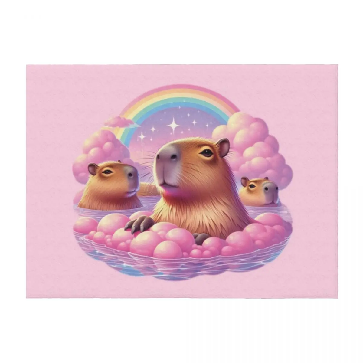 

Capybara Hot Spring Throw Blanket Quilt Travel Luxury St Moving Blankets