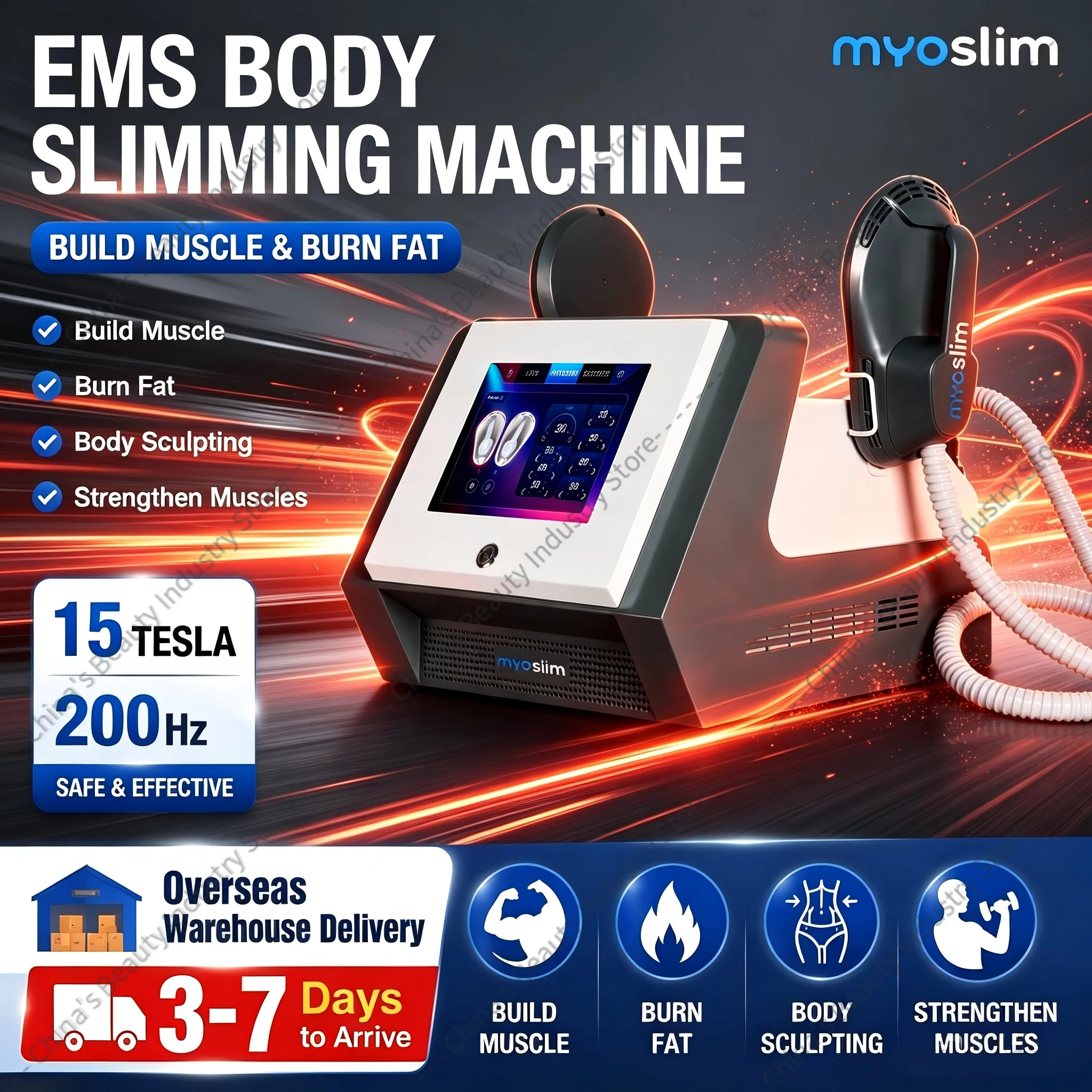 Body Sculpt Machine RF Sculpting Weight Loss Burning Fat Slimming Muscle Stimulation Equipment 6500W HI-EMT MYOSlim