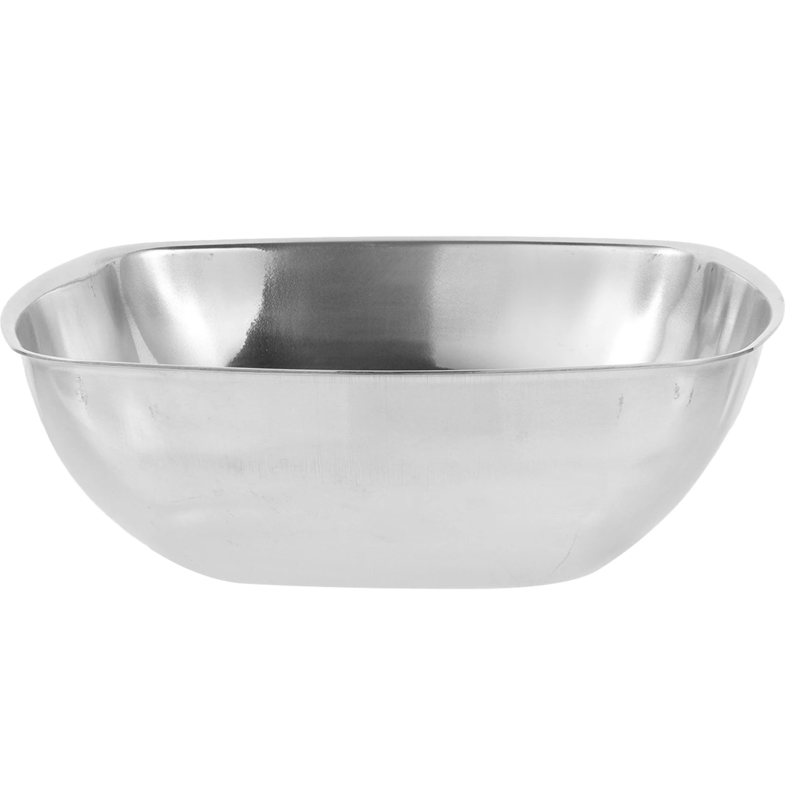 

Stainless Steel Bowls Salad Fruit Noodle Large Steel Mixing Bowl Capacity Kitchen Food Container Square Bottom Stable