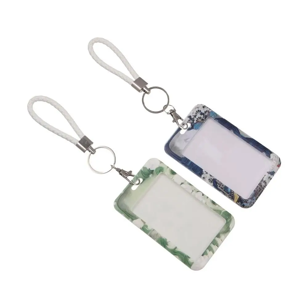 Card Protectors Vintage Flower Card Case Flower Plastic Flowe Bus Card Cover Case Green Butterfly Romantic Butterfly Card Holder