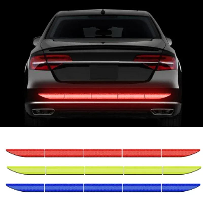 Safety Warning Anti-Collision Auto Safety Car Reflective Strips Reflector Tape Rear Bumper Stickers Warning Mark
