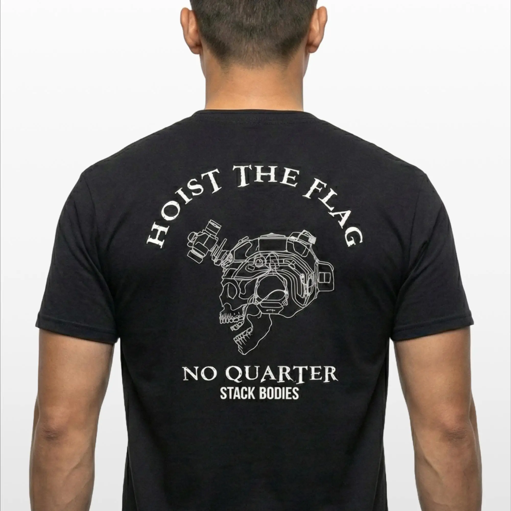 2026 New Tactical Family Matching Unisex Oversized Streetwear T Shirt Hoist The Flag Skull Tactical Graphic Short Sleeve Tee