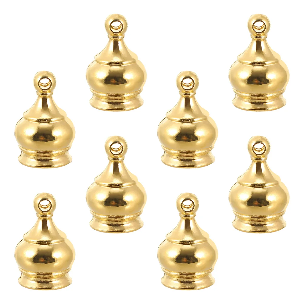 

8Pcs Lamp Finial Caps Decorative Crown Threaded Screw Toppers for Lamp Shade Brass Accessories Lighting Repair Parts