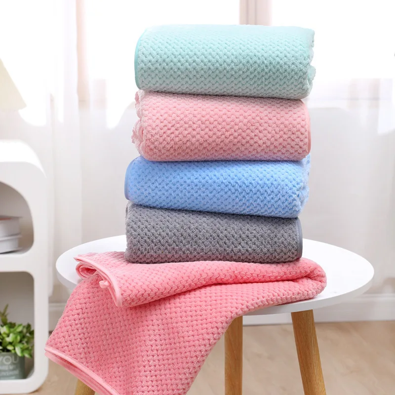 1PC 140x70cm Merbau Bath Towel Oversized Coral Fleece Shower Towel Soft & Water-absorbent Towel Grey Blue Gift for Friend Family