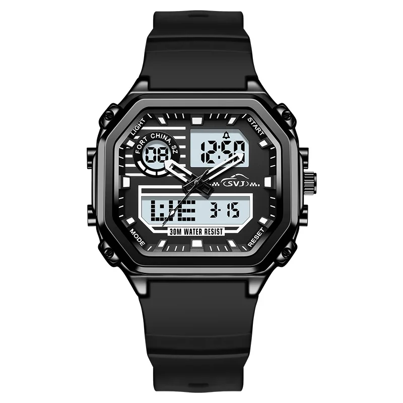 Montre étanche en silicone pour homme, chronographe, affichage du calendrier, montres de sport à quartz, mode pour les touristes