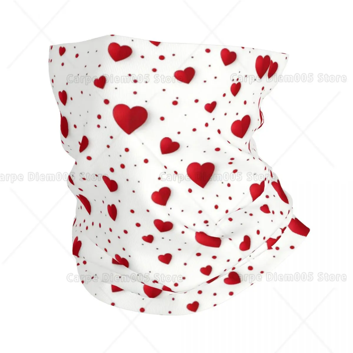Romantic Red Heart Print Neck Gaiter Neck Gaiter Valentine Day Sun Face Mask Perfect for Outdoor Activity Print One Size