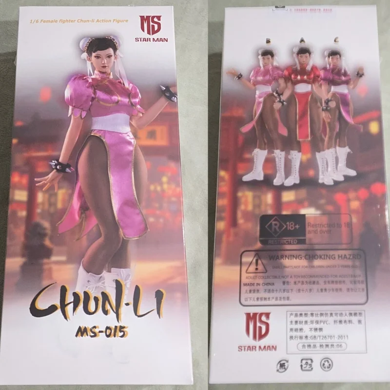

Star Man Ms 0151/6 Female fighter Chun-li Action Figure Female Fighter Red Pink Purple Posable Collectible Doll Anime Collectors