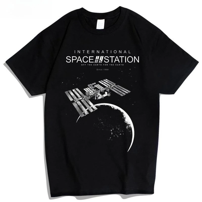 

ISS International Space Station Short Sleeve T-Shirt CCCP Aerospace Lovers Men's and Women's Casual Wear Loose Comfortable Top