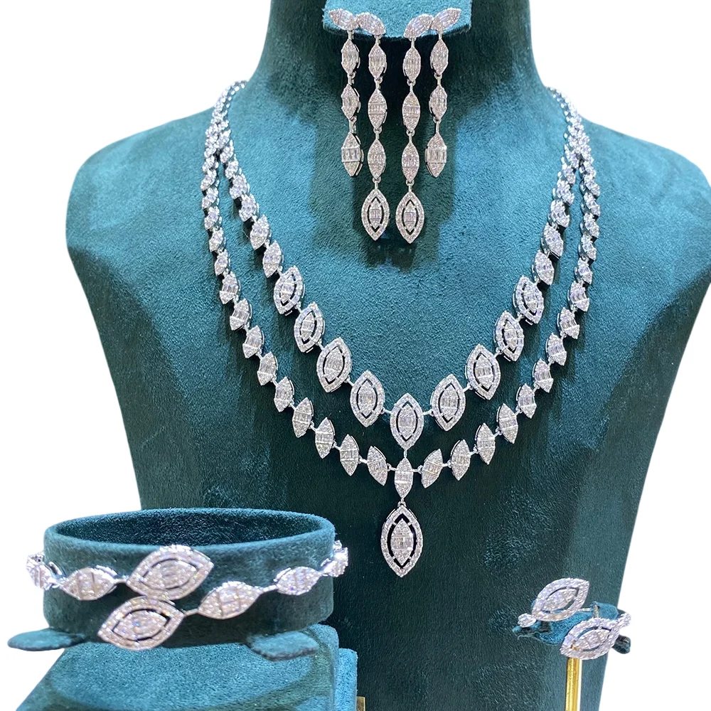 TIRIM Elegant 4PCS Bridal Jewelry Sets For Women Zirconia Necklace Set Dubai Nigeria Full Set Party Wedding Dinner Accessories