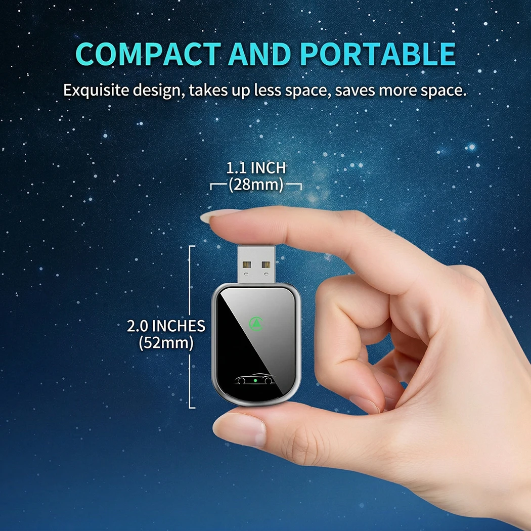 2 in1 Wireless CarPlay & Android Auto Adapter USB Type-C 5GHz Plug Play