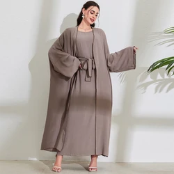 2024 New Design Abaya Muslim Sets Women Coat Dress 2pc Suits Eid Ramadan Prayer Garment Islam Arabic Turkey Modest Dresses Robes