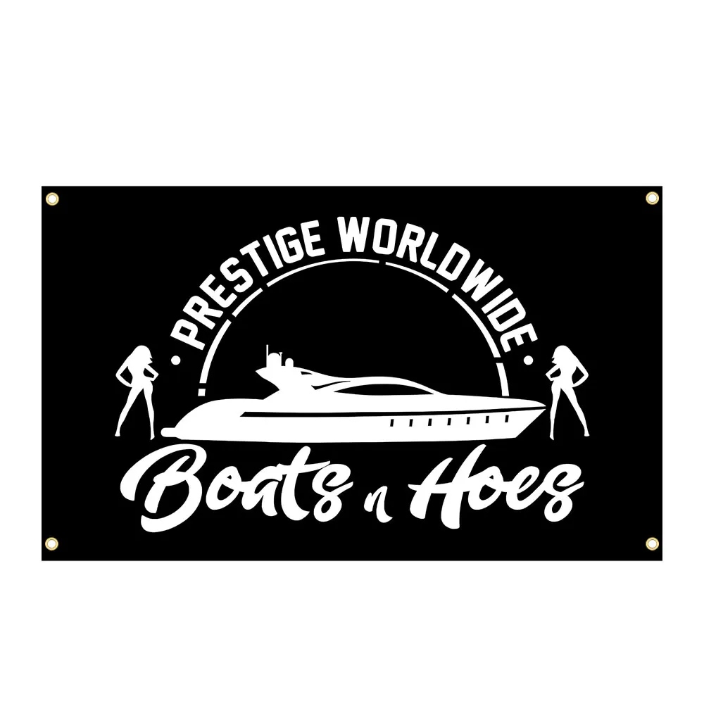 Prestige Worldwide Flag Boats And Hoes Funny Banner Tapestry With Four Brass Grommet For Indoor Outdoor Decor Party Decoration